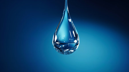 A crystal pure drop of water on a macrocolist.の素材