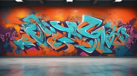 Abstract wall with street graffiti in the background.の素材