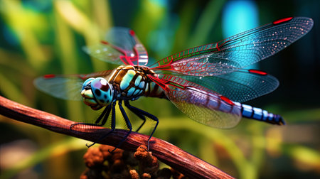 Detailed close ups of a dragonfly.の素材