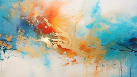 Abstract artistic painting on the wallpaper, giving character.の素材