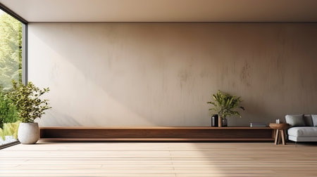 A modern interior with a wall layout for creativity.の素材