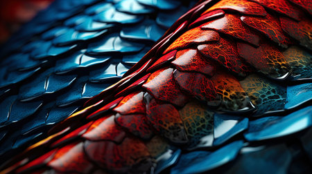 Dynamic lines and interweaving on exotic skin in exciting macro.の素材