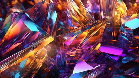 Fractal crystals reflecting multi colored light.の素材