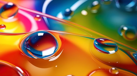 Colored overflows on the surface of oil water.の素材
