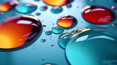 Colored circles splashed on the surface of the water.の素材