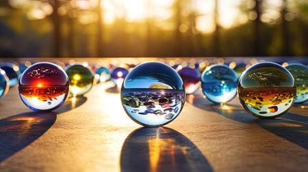 Glass balls reflecting the world.の素材