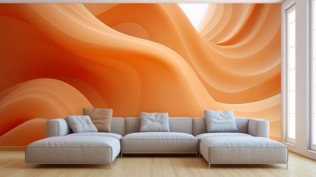 Abstract wallpapers creating comfort and uniqueness in the interior.の素材