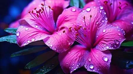 Exquisite macro blossom with drops of delicate dew.の素材