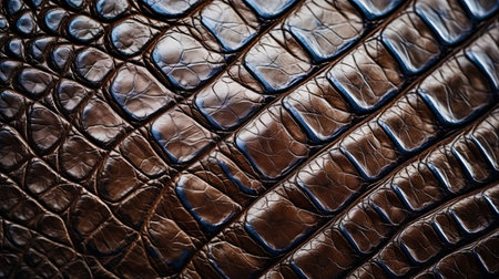 Fascinating moments of crocodile skin textures on a large scale.の素材