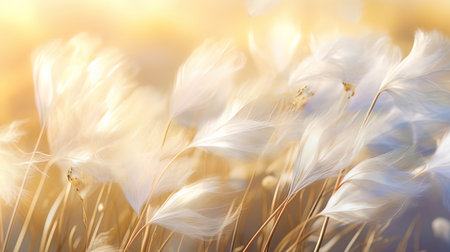 The lightness and transparency of the fluffy wind seed.の素材