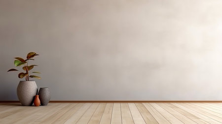Interior room with an empty wall layout for individuality.の素材