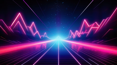 Retrostyle lines and points in the style of the 80s.の素材