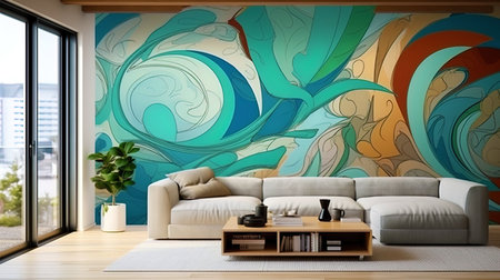 Wallpaper with an abstract artistic pattern expressing individuality.の素材
