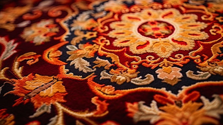 The carpet, as an art, in the emphasized macro raising.の素材