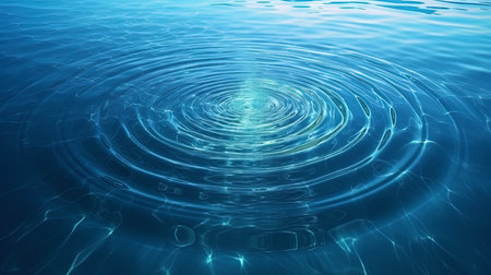 Spectral circles on the surface of the water.の素材