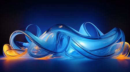 Symphony of blue lines and fire circles.の素材