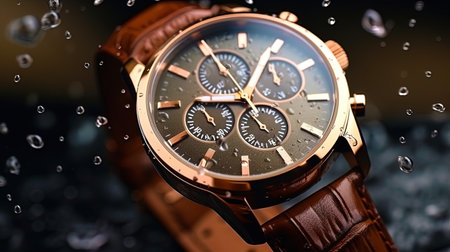 Watch of water drops during rain in macro.の素材