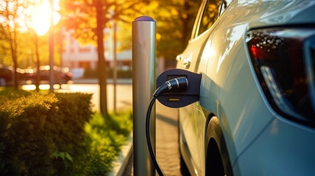 A connected energy source to the charger device of the electric car.の素材