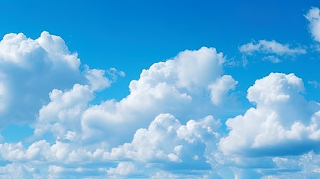 A delightful sky with clouds of Cumulus, as if in a fairy tale.の素材