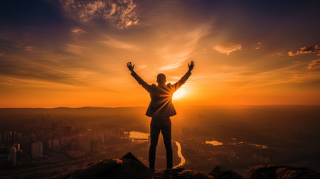 The scenario of the joyful achievement of financial goals, emphasized by the celebration of success.の素材