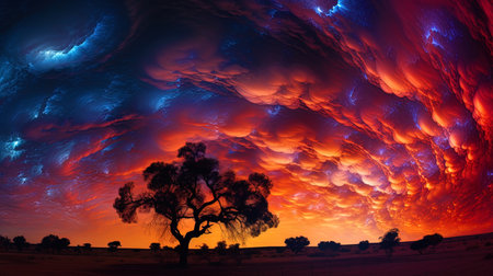 Incredible heavenly panoramic with clouds of cumulus.の素材