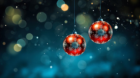 Abstract Christmas balls and snowflakes.の素材
