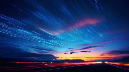 Abstract lights against the background of an enchanting sky.の素材