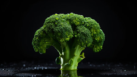 Broccoli in isolation with an appetizing texture.の素材