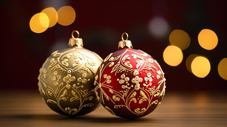 Isolated decorative Christmas tree toys.の素材