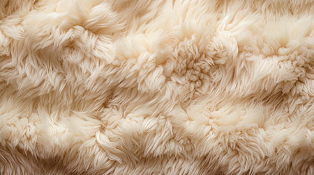 The rough texture of the wool with an uneven and fluffy coating.の素材