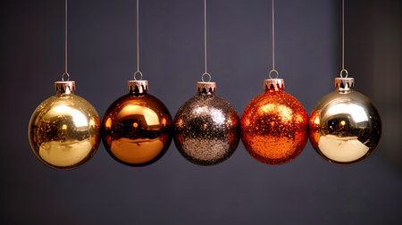 Isolated shiny Christmas tree decorations.の素材
