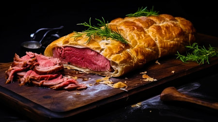 Meat in isolation with an appetizing crust.の素材