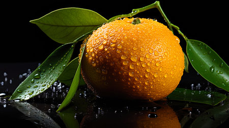 Mandarin in isolation with fruit details and juicy pulp.の素材