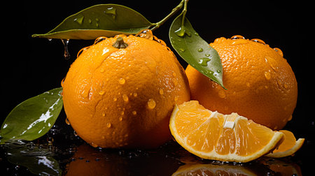 Mandarin in isolation with fruit details and juicy pulp.の素材