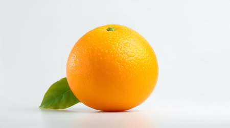 Orange in isolation with a juicy fruit on a light background.の素材