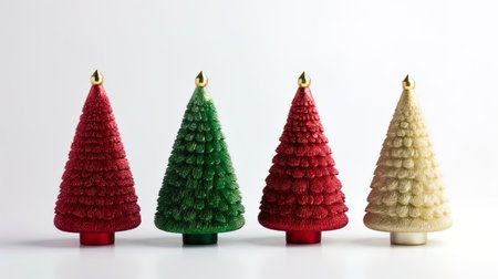 Isolated Christmas tree toys of various shapes and colors.の素材