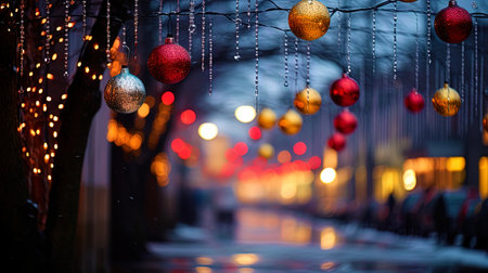 New Year's lights and the effect of glow in the background.の素材