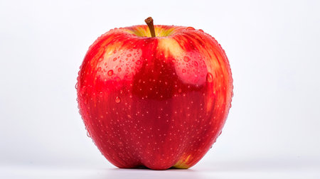 An isolated apple with a juicy fruit on a white background.の素材
