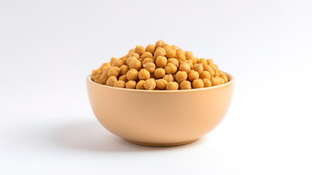 Isolated chickpeas on a light background.の素材