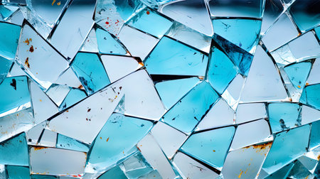 Abstract texture of broken glass with various forms of fragments.の素材