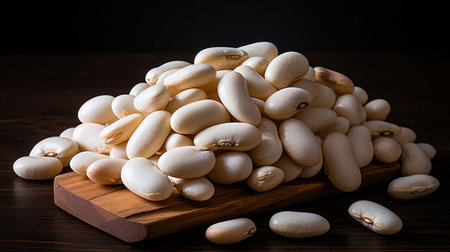White bean beans in isolation.の素材
