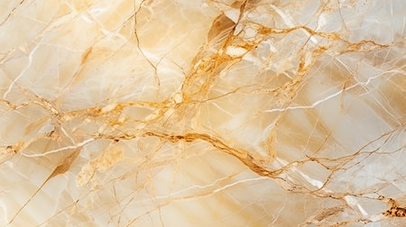 The texture of marble in beige shades with golden bursts.の素材