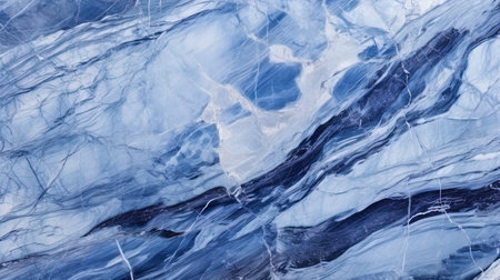 The modern texture of marble in blue and gray shades with abstract lines.の素材