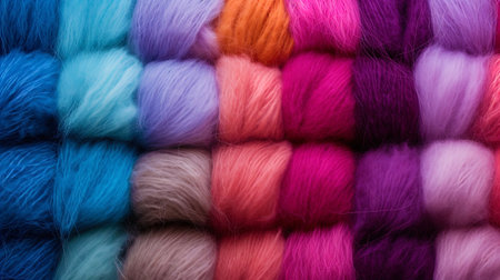 The texture of wool with voluminous villi and smooth flow of colors.の素材
