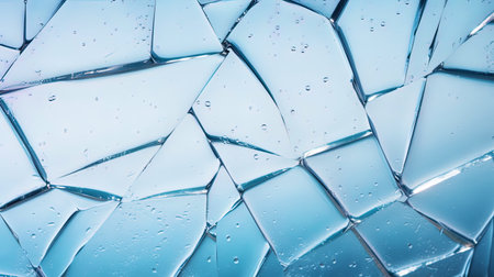 The chilling texture of glass with frozen lines and geometric patterns.の素材