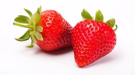 Strawberries in isolation on a white background.の素材