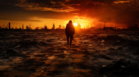 Apocalyptic moment: climate change and global warming.の素材