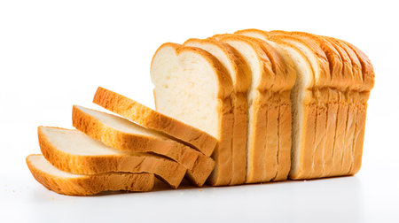 The white bread isolated on a white background: the freshness of each gloss.の素材