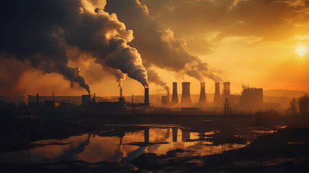 Hot crisis: air pollution and climatic problems.の素材