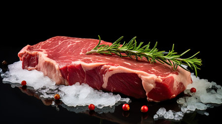 White symphony of taste: isolate a piece of meat emphasized by white.の素材